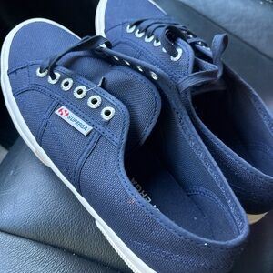 Superga Blue Canvas Sneakers Classic Design